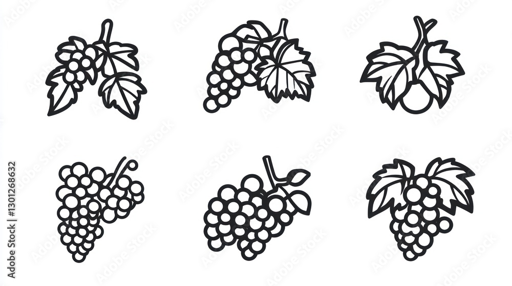 Grape cluster illustrations Grape cluster illustrations