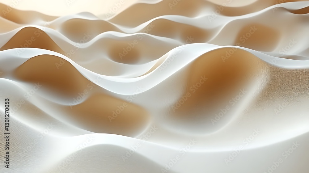 Obraz premium Abstract Waves Flowing Smooth Forms, Beige Backdrop