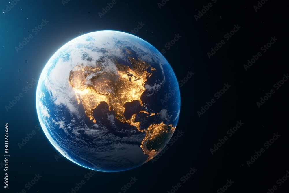 Obraz premium A glowing globe with different climate zones highlighted, showing the diversity of Earth's climates