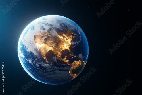 A glowing globe with different climate zones highlighted, showing the diversity of Earth's climates
