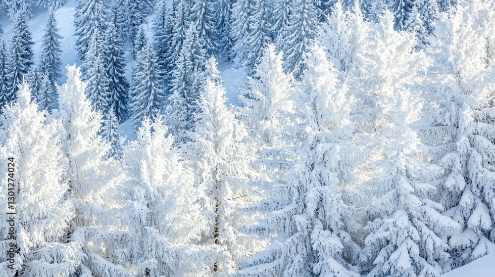 Fototapeta premium Snow Covered Fir Trees Close Up - Nature Photography for Winter Season Posters and Websites