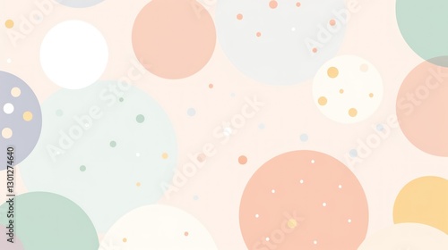 Pastel Bubbles Background - Seamless Pattern with Soft Tones and Polka Dot Accents