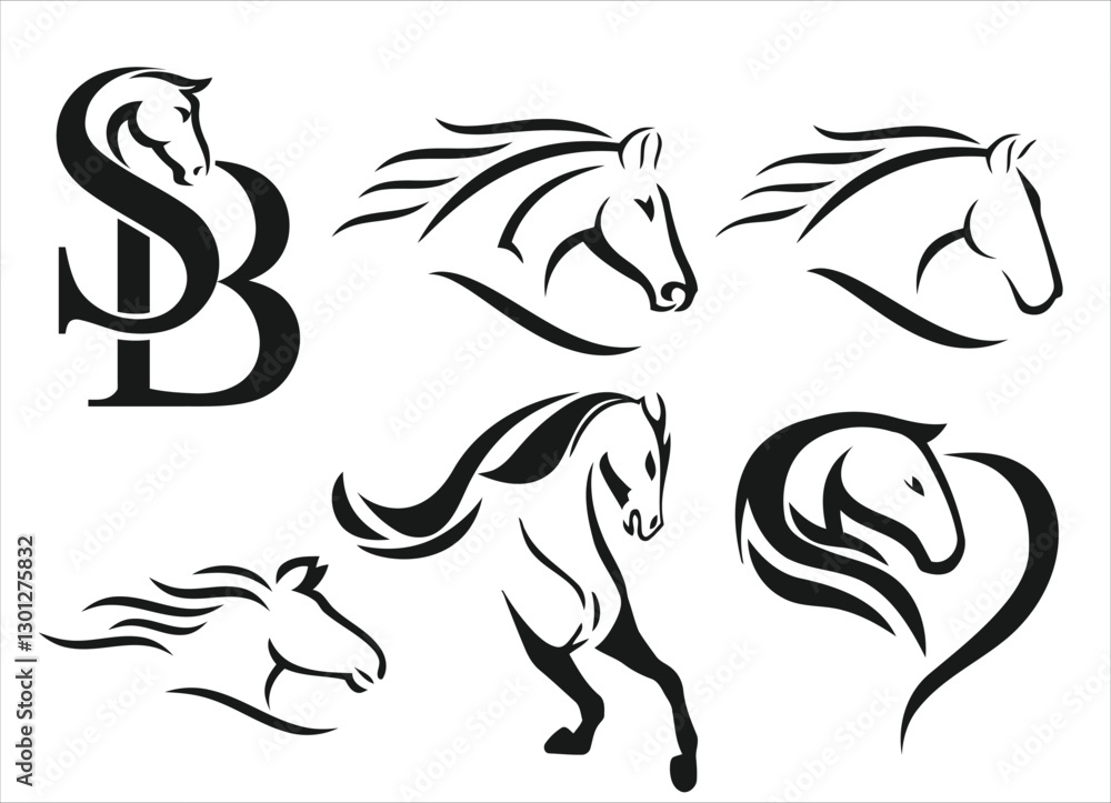 Fototapeta premium horse logo design 