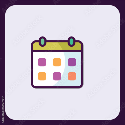 Calendar Icon with Playful Design Elements for Schedule Management