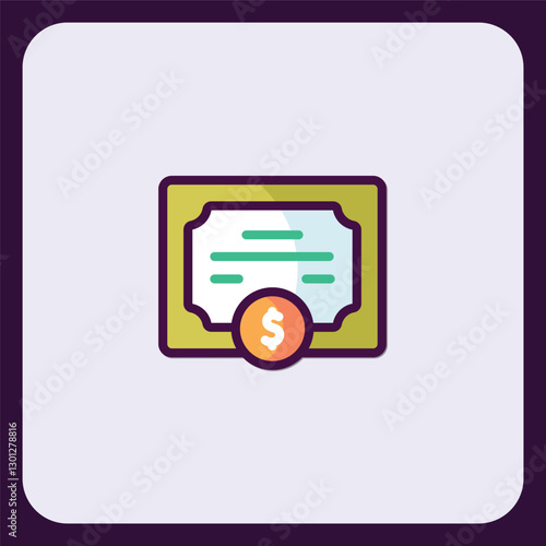 Financial document with dollar symbol represents value and investments