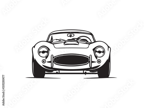 Vintage classic car silhouette. Vintage car silhouette isolated on white background. Classic car silhouette vector design. 