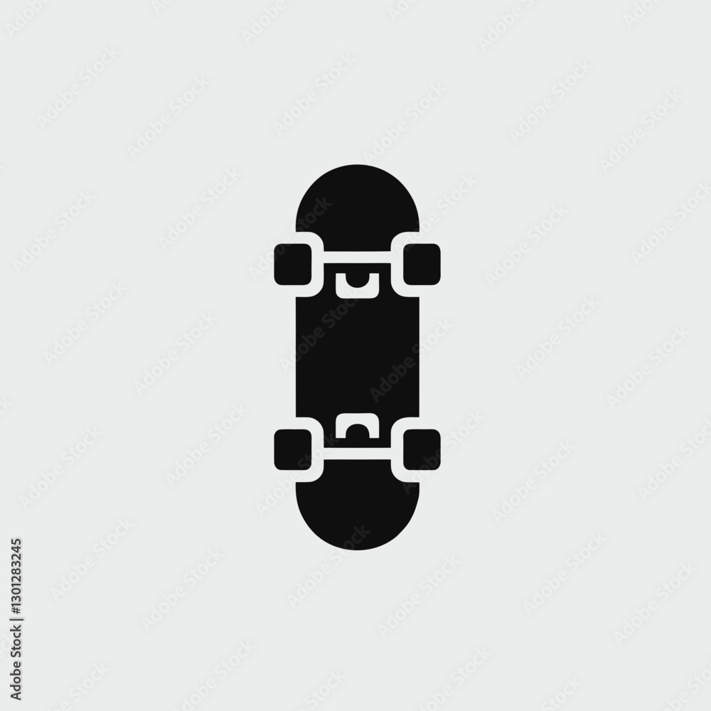 very simple flat and single minimalist Skateboard Silhouette in black on a white background very simple flat and single minimalist Skateboard Silhouette in black on a white background