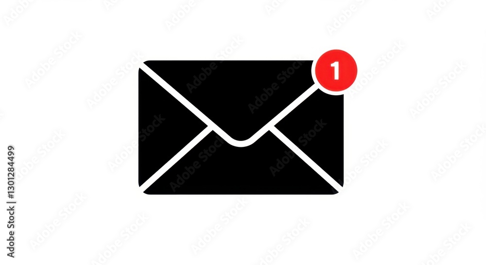 New Message Notification Envelope Illustration New Message Notification Envelope Illustration