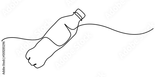 Continuous Line Drawing of Water Bottle Icon. Hand Drawn Symbol Vector Illustration, Continuous one line drawing of water drink bottle. Sports water bottle single line vector illustration, Plastic.