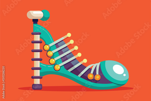 A unique orthopedic tool designed for customizable foot adjustments is showcased creatively, Orthopedic Customizable Flat Illustration