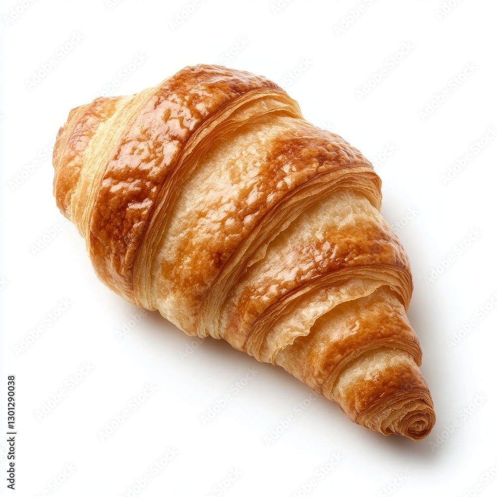Freshly baked croissant, isolated on white background Freshly baked croissant, isolated on white background