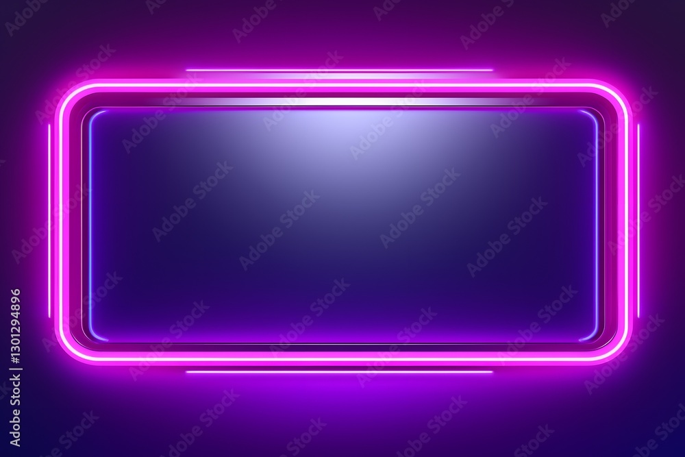 Abstract blue background with squares light. Neon square frame on dark blue background with glowing, Abstract blue background with squares light. Neon square frame on dark blue background with glowing,