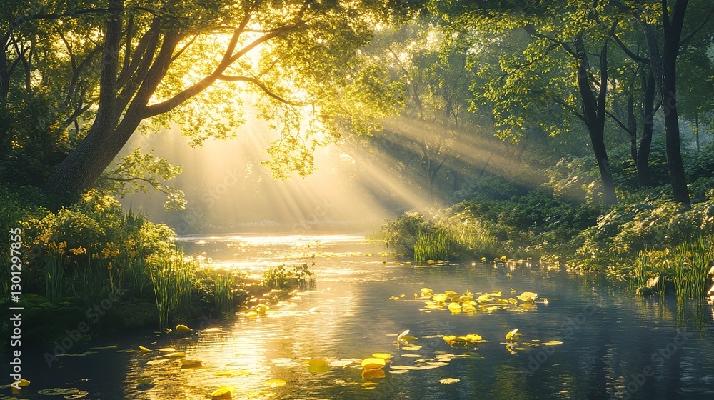 Obraz premium sunrise in the forest