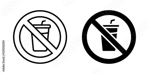 No Drinking icon set. for mobile concept and web design on white background