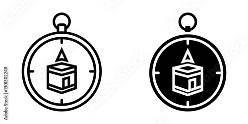 Qibla icon set. for mobile concept and web design on white background