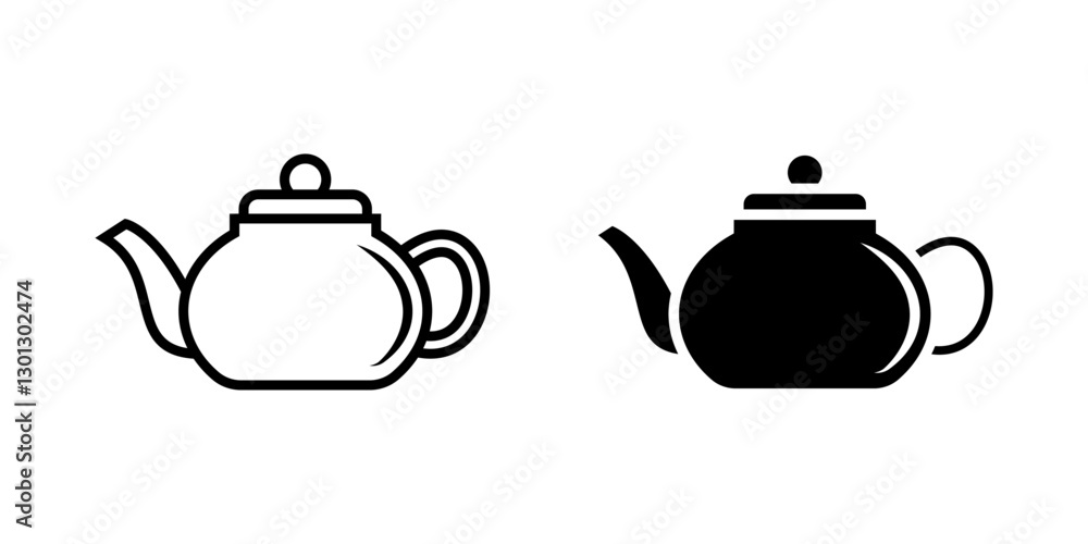 Teapot icon set. icon. for mobile concept and web design on white background Teapot icon set. icon. for mobile concept and web design on white background
