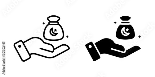 Zakat icon set. for mobile concept and web design on white background