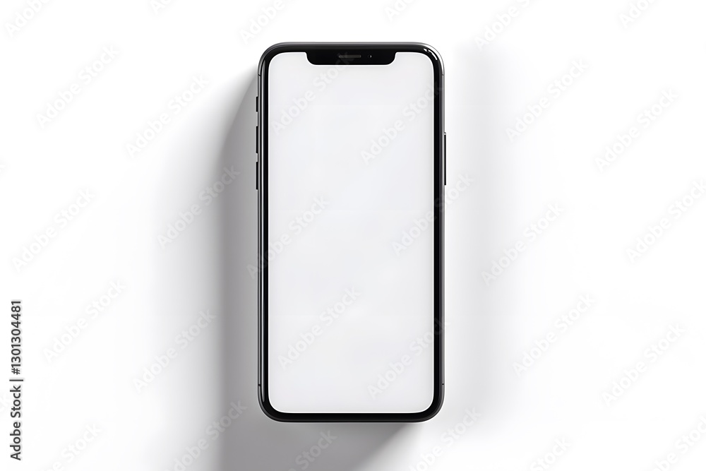 Mobile phone with blank screen against white background. Mobile phone with blank screen against white background.