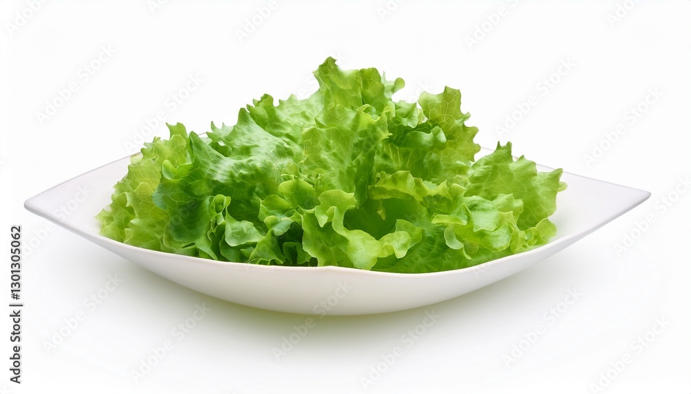 Fresh Lettuce Salad: Isolated on White Background Fresh Lettuce Salad: Isolated on White Background