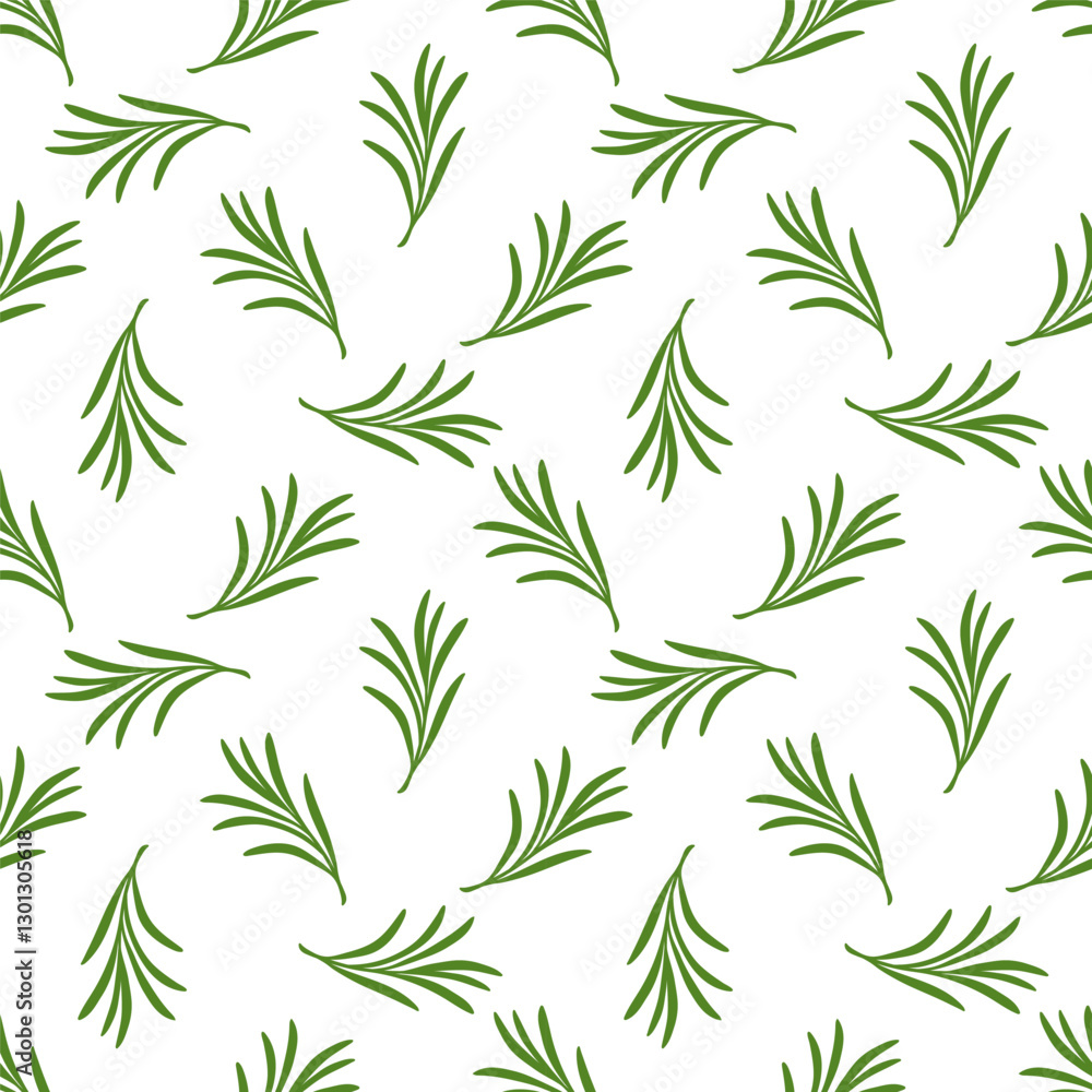 Seamless pattern with green rosemary branches, vector illustration Seamless pattern with green rosemary branches, vector illustration