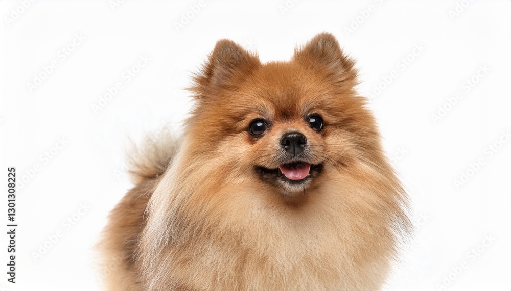 Pomeranian Dog: Adorable Pet Isolated on White Background Pomeranian Dog: Adorable Pet Isolated on White Background