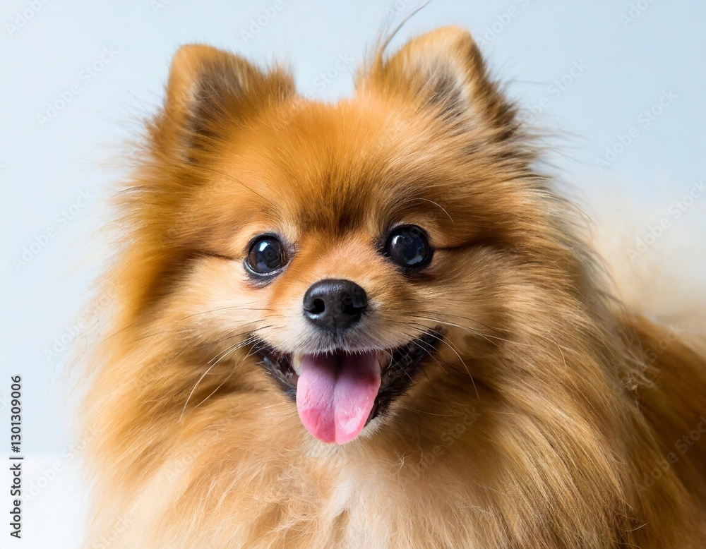 Pomeranian Dog: Adorable Pet Isolated on White Background Pomeranian Dog: Adorable Pet Isolated on White Background