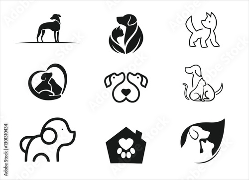 Photography dogs cat  pets care logo design