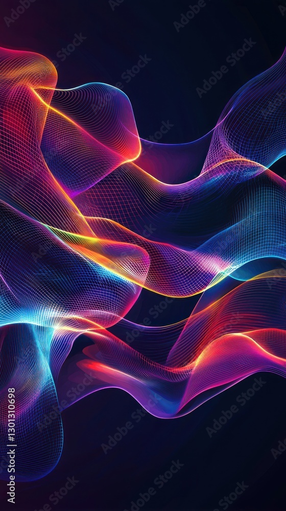 Obraz premium Abstract Colorful Waves: A Symphony of Light and Color