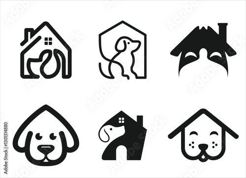 dogs cat real estate pets care logo design	