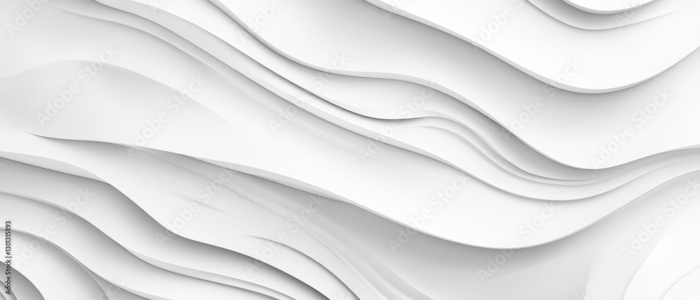 Fototapeta premium Stylish and modern minimalist seamless white wave texture pattern background with monochromatic color scheme. Abstract White Wave Forms background