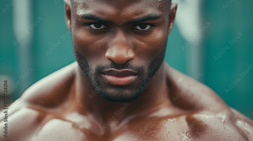 Powerful Muscular Man Portrait Intense Gaze Strong Athletic Bodybuilder Fitness Model Dark Skin Tone Serious Expression gym men face sexy male chest Powerful Muscular Man Portrait Intense Gaze Strong Athletic Bodybuilder Fitness Model Dark Skin Tone Serious Expression gym men face sexy male chest