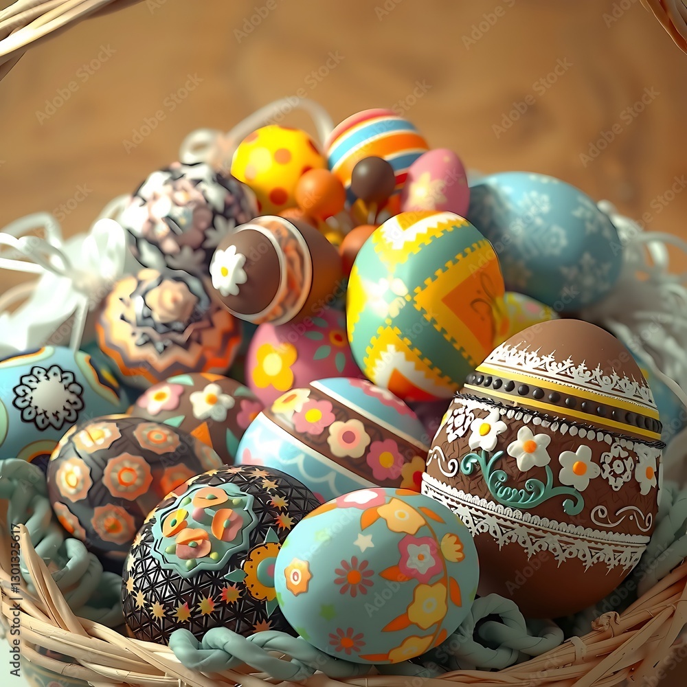 Obraz premium chocolate easter eggs