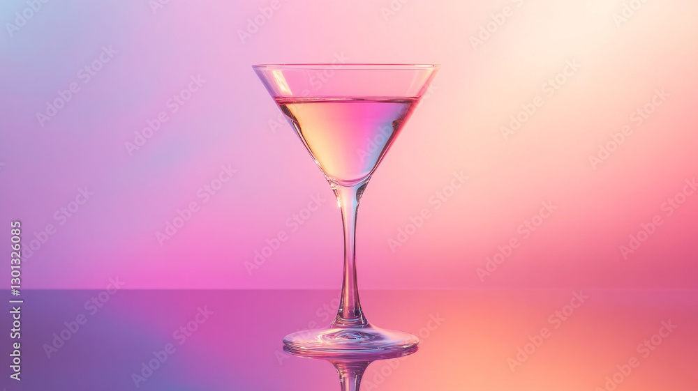 A martini glass is filled with a pink liquid A martini glass is filled with a pink liquid