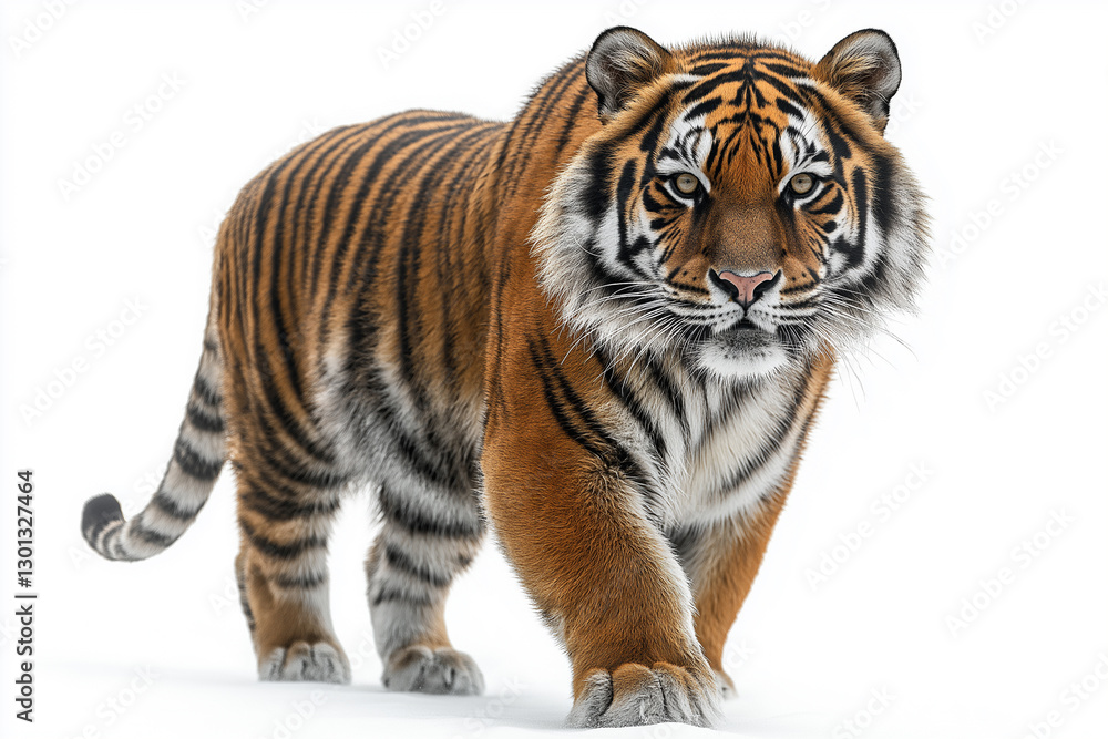 Naklejka premium Bengal tiger isolated on white background