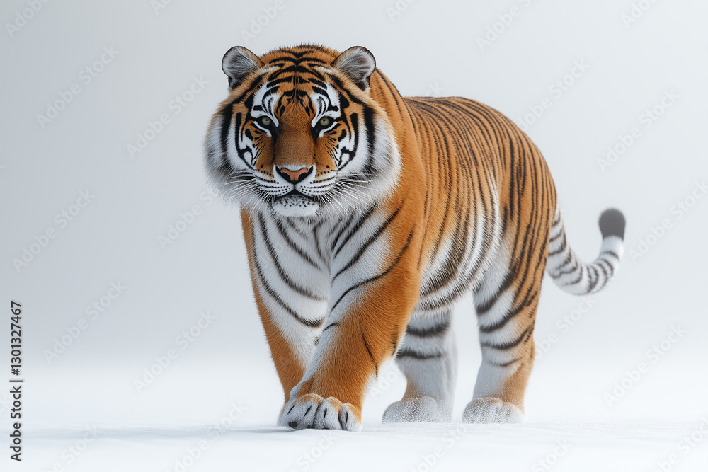 Naklejka premium Bengal tiger isolated on white background