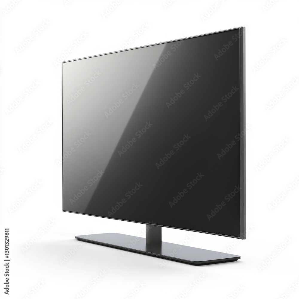Modern Flat Screen TV, Side View, Studio Shot Modern Flat Screen TV, Side View, Studio Shot