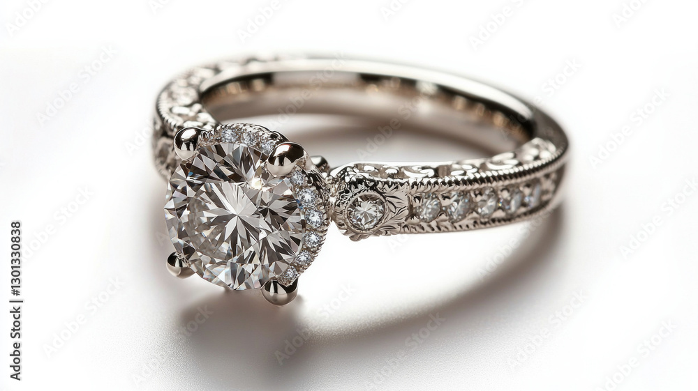 A diamond ring with a band of gold A diamond ring with a band of gold