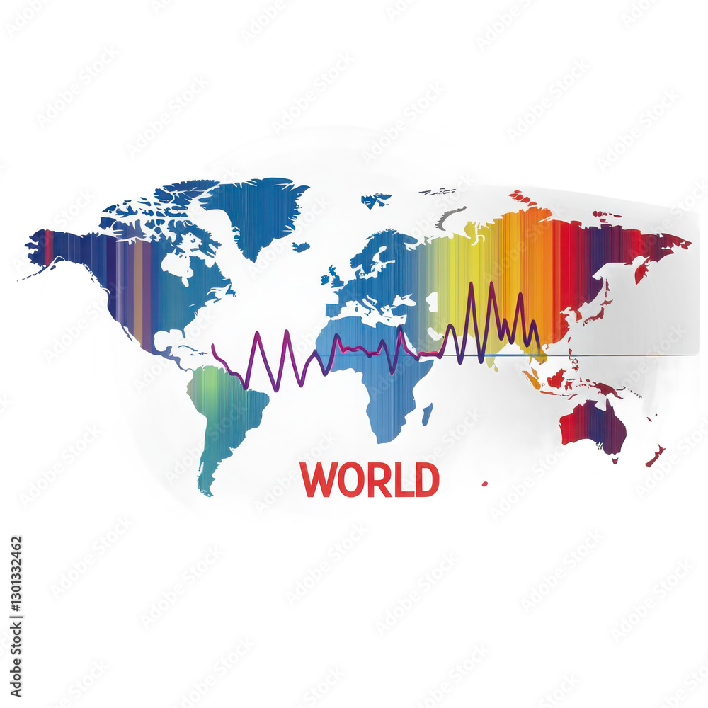 Obraz premium world map with american flag