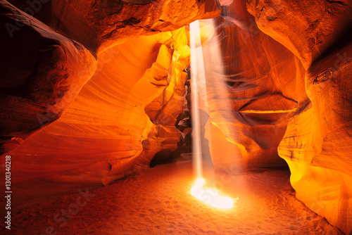 Sunray in antelope canyon near page in arizona usa
