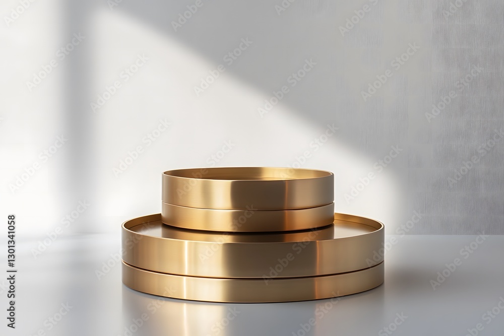 Stacked Gold Rings with Soft Light Reflection Stacked Gold Rings with Soft Light Reflection