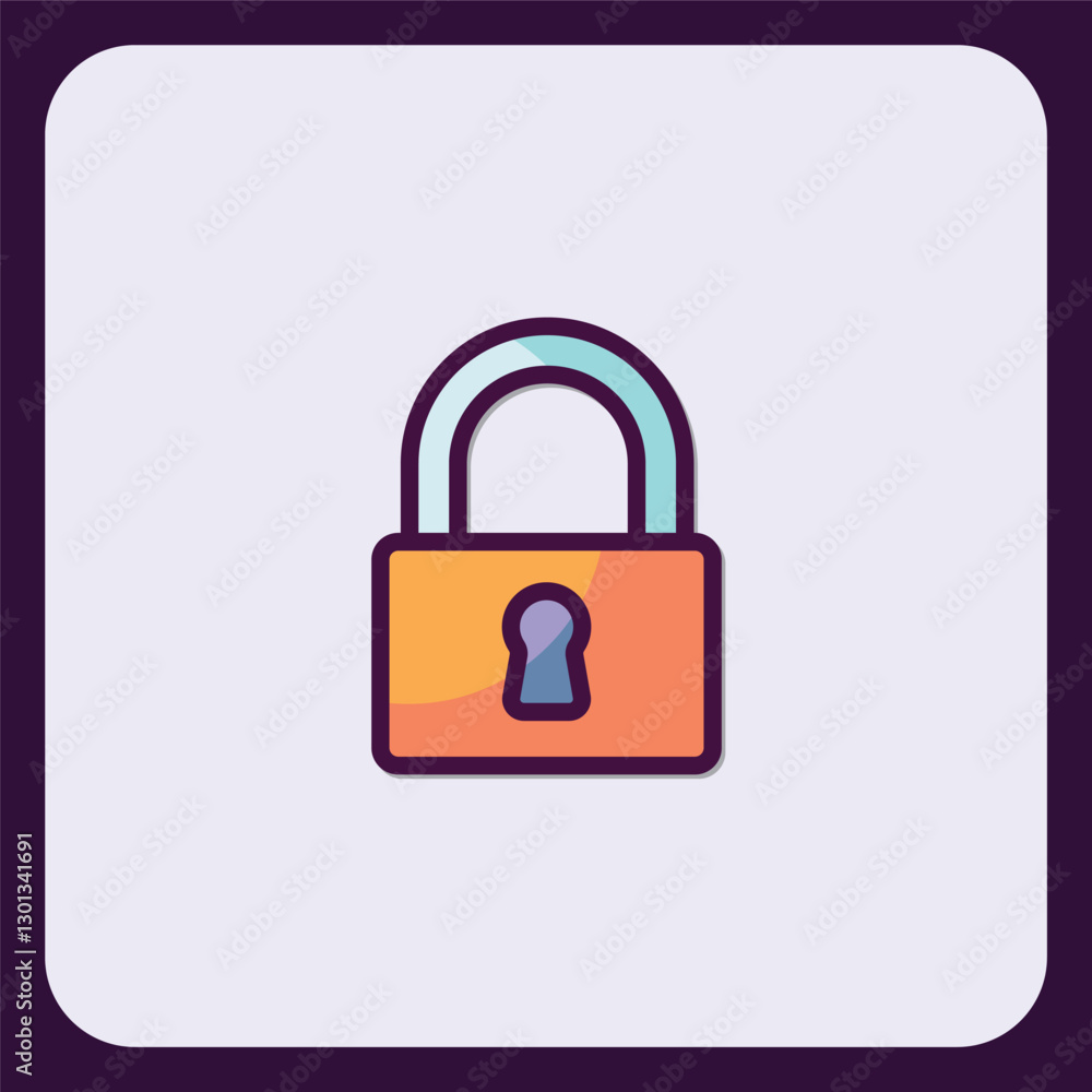 Stylized lock icon representing security, privacy and access control Stylized lock icon representing security, privacy and access control
