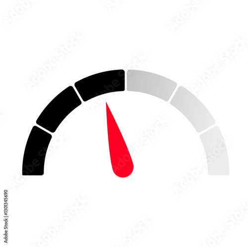 Gauge level indicator symbol from low to high