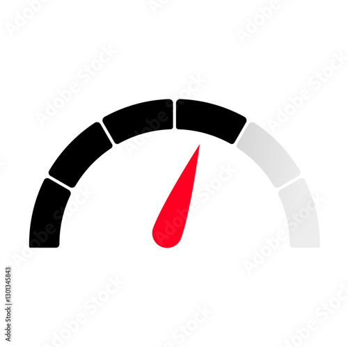 Gauge level indicator symbol from low to high