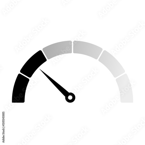 Gauge level indicator symbol from low to high