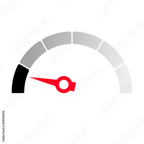 Gauge level indicator symbol from low to high
