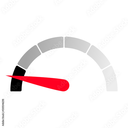 Gauge level indicator symbol from low to high