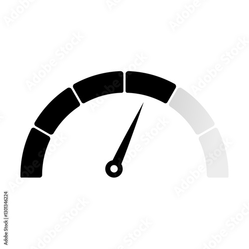 Gauge level indicator symbol from low to high