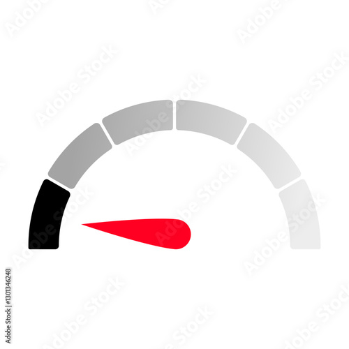 Gauge level indicator symbol from low to high