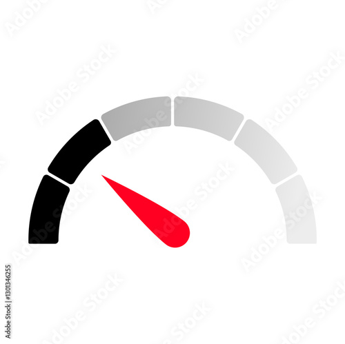 Gauge level indicator symbol from low to high