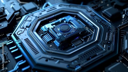 processor unit on main board futuristic